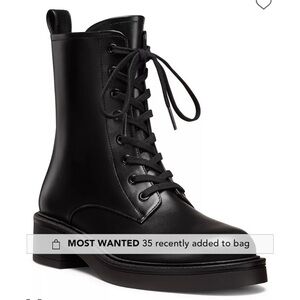 Stuart Weitzman Celia Black Combat Boot -